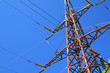 electric pole on blue background electric pole on blue background