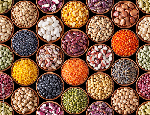 Foto: Seamless texture with legumes Seamless texture with legumes