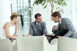 Business people meeting in airport lounge