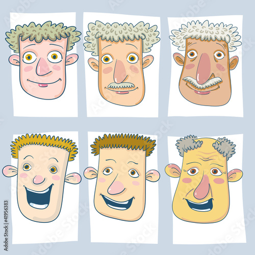 Vector: Son, father and grandfather. Son, father and grandfather.