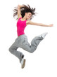 Foto: modern slim hip-hop style teenage girl jumping dancing modern slim hip-hop style teenage girl jumping dancing