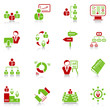 Vector: Management icons - green-red series Management icons - green-red series