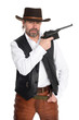 man in stetson with a gun