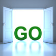 Illustration: Go word conceptual in the future Go word conceptual in the future