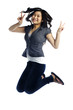 Photo: Beautiful portrait of asian woman jumping Beautiful portrait of asian woman jumping