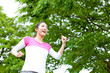 young asian woman running in the park