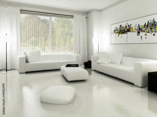 Illustration: Apartment in Weiß Apartment in Weiß