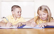 Elementary School Students doing Homework