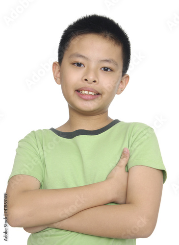 Photo: Cute smiling happy little boy isolated on white background Cute smiling happy little boy isolated on white background