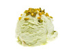 Eine Kugel Pistazien-Eis von vorne