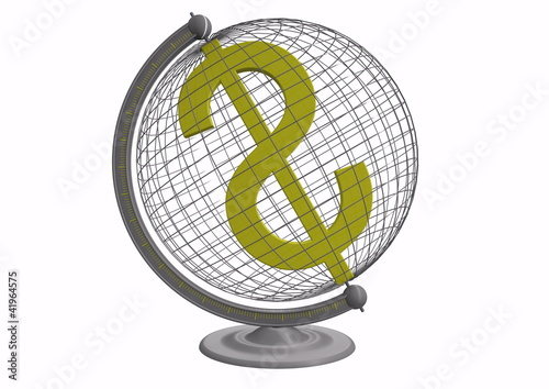 Illustration: Globus mit Dollarzeichen Globus mit Dollarzeichen