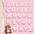 Newborn girl openwork lace font for your announcement text