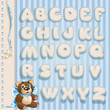 Newborn boy openwork lace font for your announcement text