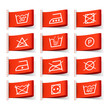 Laundry symbols on clothing labels