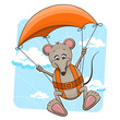 Vektor: Mouse with parachute Mouse with parachute