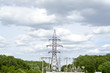 Photo: Part of high-voltage substation agaist sky Part of high-voltage substation agaist sky