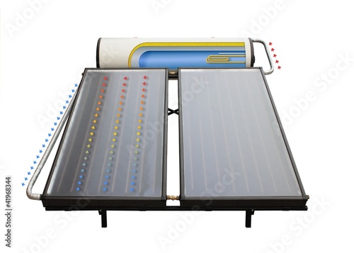 Photo: Solar water heater working scheme Solar water heater working scheme