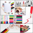 Foto: Collage of colorful school utillities Collage of colorful school utillities