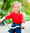 girl with bicycle