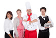 Group of chef and waiters