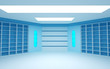 Illustration: blue futuristic room blue futuristic room