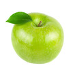 green apple fruits with leaf isolated on white background green apple fruits with leaf isolated on white background