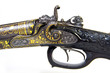 old double-barrelled hunting gun 12 caliber isolated on white