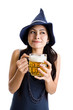 woman with  draft beer