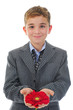 boy with flower