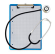 Foto: stethoscope clipboard white background stethoscope clipboard white background