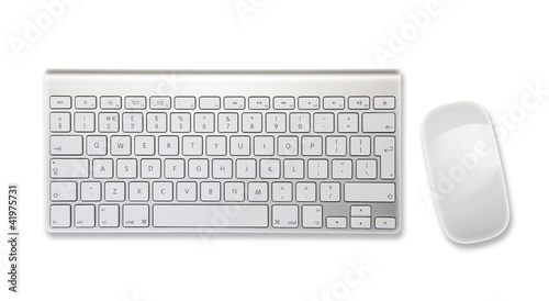 Photo: keyboard mouse white background keyboard mouse white background