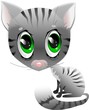 Illustration: Cute kitty with green eyes Cute kitty with green eyes