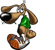 Illustration: Illustration funny dog in green sweater Illustration funny dog in green sweater