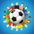 National teams football players around the soccer ball National teams football players around the soccer ball