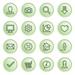 Basic contour icons.  Green series.