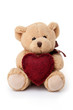 Foto: Teddy bear holding red heart Teddy bear holding red heart