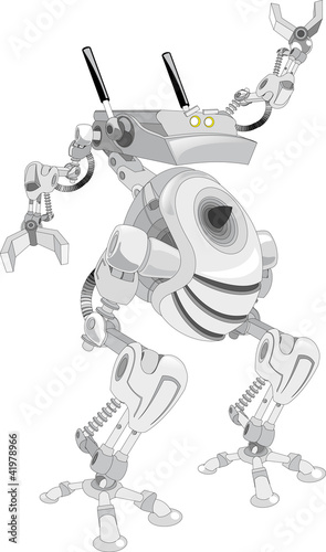 Vector: Silver robot with frog legs Silver robot with frog legs