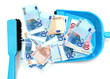 To collect money. On a white background.