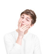 Foto: Thoughtful teenager isolated on white background Thoughtful teenager isolated on white background