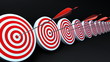 targets and arrows red