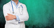 Doctor on green wallpaper