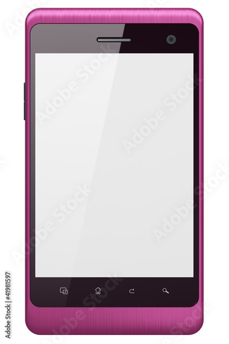 Illustration: Beautiful smartphone on white background. Generic mobile smart p Beautiful smartphone on white background. Generic mobile smart p