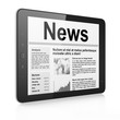 Illustration: Digital news on tablet pc computer screen Digital news on tablet pc computer screen