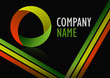 Business color logo sphere and stripes desing
