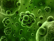 Micro Bacteria spheres (3d illustration)