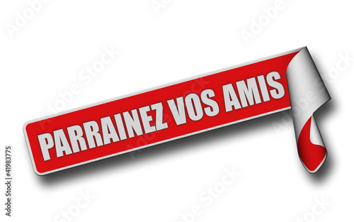 Illustration: Band Sticker rot rore PARRAINEZ VOS AMIS Band Sticker rot rore PARRAINEZ VOS AMIS