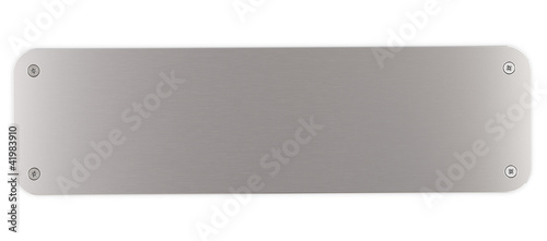 Illustrazione: plaque métal aluminium rectangulaire et vis plaque métal aluminium rectangulaire et vis