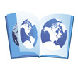 The image of the continents on a geographical atlas The image of the continents on a geographical atlas