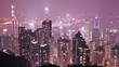 skyline of Hong Kong city from victoria peak. time lapse