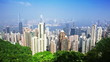 skyline of Hong Kong city from victoria peak. time lapse